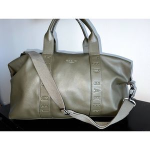 TED BAKER Hungar Faux Leather Duffle Bag In Olive